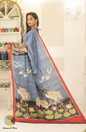 Mulberry silk batik saree