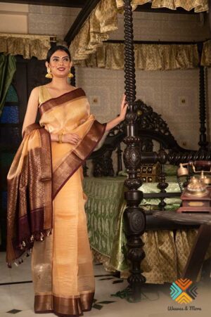 SOLD!!! Toffee and coffee brown Kora Banarasi
